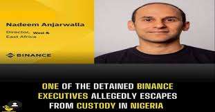 Detained Binance Executive Escapes From Custody, Flee Nigeria