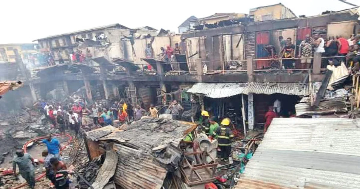 Breaking News: Fire guts Ladipo market, Lagos