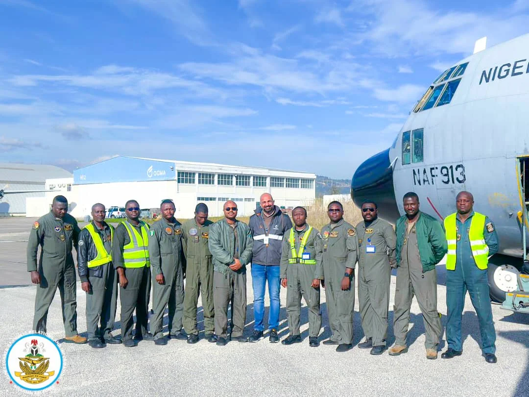 NAF C-130 Aircraft Lands Portugal for Scheduled Maintenance