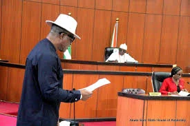 Jerry Otu, Chairman of the Akwa Ibom House of Assembly Committee on Information, speaking at a press briefing in Uyo, addressing a viral social media report falsely claiming the Assembly plans to jail women involved with married men.